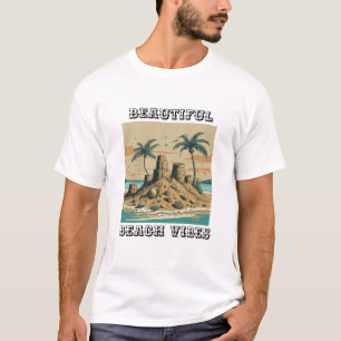 Schöne Strandvibes A Sandcastle Sunset T-Shirt