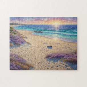 Schöne Strandwellen und Strandkunst Puzzle