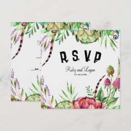 Schöne Succules Wedding RSVP Card Einladung