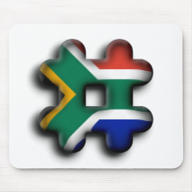 Schöne Südafrika-Hashtag-Flaggenmuster-Kunst   Mousepad (Vorne)