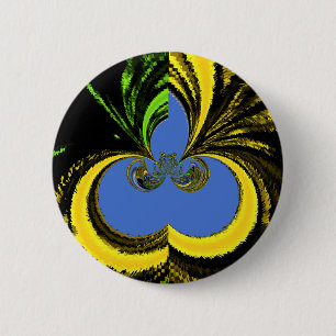 Schöne Südafrikanisch Gelb und Blau Kunst Button