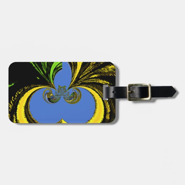 Schöne Südafrikanisch Gelb und Blau Kunst Gepäckanhänger (Vorderseite horizontal)