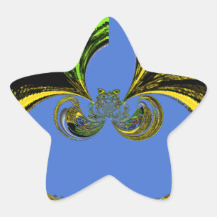 Schöne Südafrikanisch Gelb und Blau Kunst Stern-Aufkleber