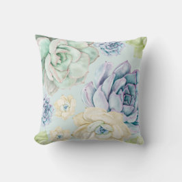 schöne, sukkulente Blume Aquarell nahtlos Kissen