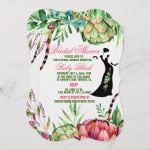 Schöne Sukkuline Hochzeitkarte für Brautparty