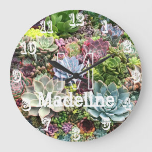 Schöne Sukkulturen Große Wanduhr