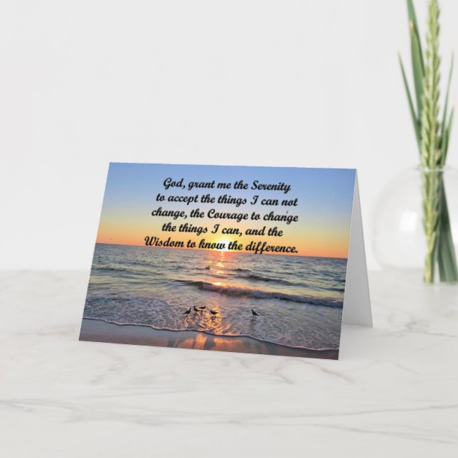 SCHÖNE SUNRISE SERENITY PRAYER GREETCARD KARTE (Vorderseite)