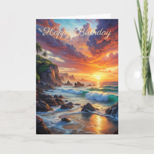 Schöne Sunset Birthday Card Karte