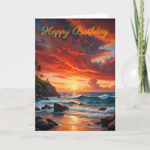 Schöne Sunset Birthday Card Karte