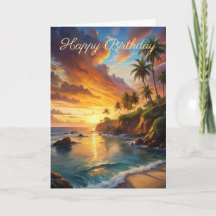 Schöne Sunset Birthday Card Karte