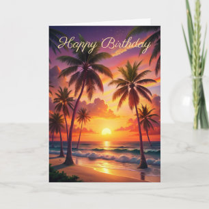 Schöne Sunset Birthday Card Karte