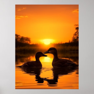Schöne Sunset Duck Poster