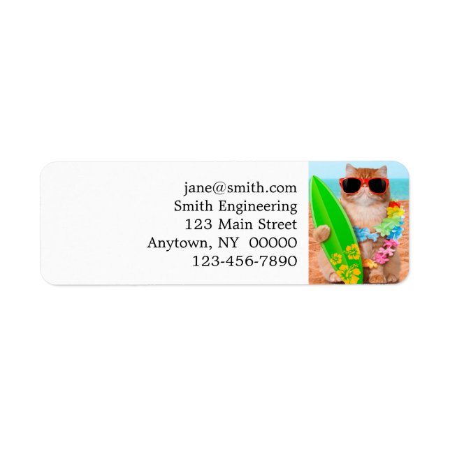 Schöne Surfer Katze am Strand (Vorne)