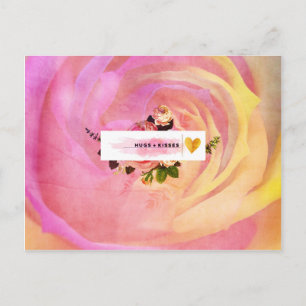 Schöne, surreal, abstrakt, farbenfroh, Rose, blume Postkarte