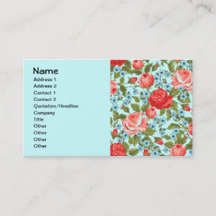 Schöne Süße Coole Weibliche Retro Blumenmode Visitenkarte