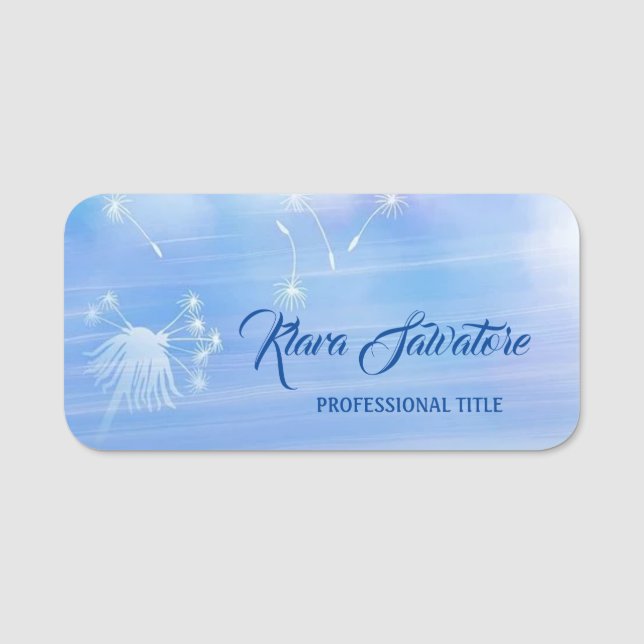 Schöne süße Phantastische blaue Lüster Namensschild (Vorderseite)