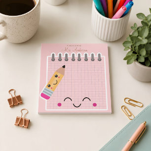 Schöne süße rosa Lehrererkennungs- Notizblock
