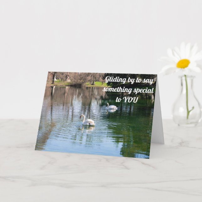 SCHÖNE SWANS SCHICKEN **GEBURTSTAG WISHER** KARTE (Kleine Pflanze)