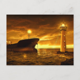 Schöne Szene mit Leuchtturm Postkarte