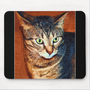 Schöne Tabby-Katzen-künstlerische Mausunterlage Mousepad