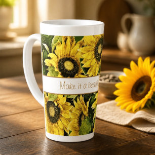Schöne Tag Sonnenblume Latte Tasse