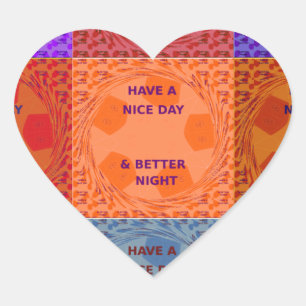 Schöne Tage & Nächte Pop Kunst drucken Herz-Aufkleber