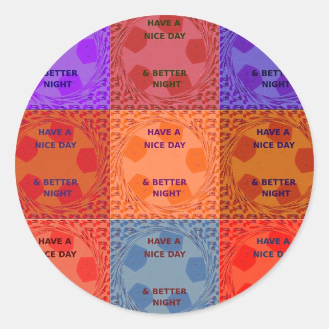 Schöne Tage & Nächte Pop Kunst drucken Runder Aufkleber (Vorderseite)
