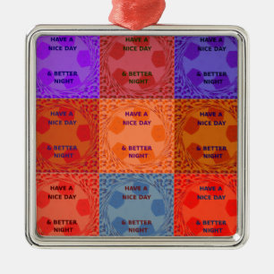 Schöne Tage & Nächte Pop Kunst drucken Silbernes Ornament