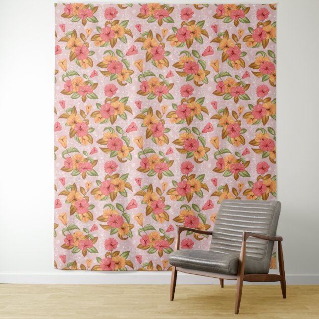 Schöne Tapisserie mit Blumen Wandteppich (Beispiel)