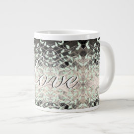 Schöne Tasse aus Leaf mit Grün und Schwarz