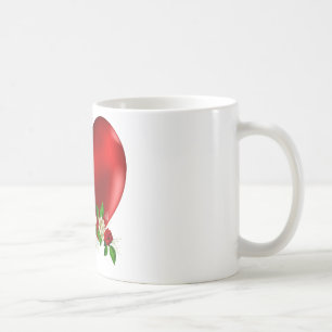 Schöne Tasse mit Blume & Herzdruck