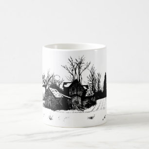 Schöne Tasse mit Winterlandschaft