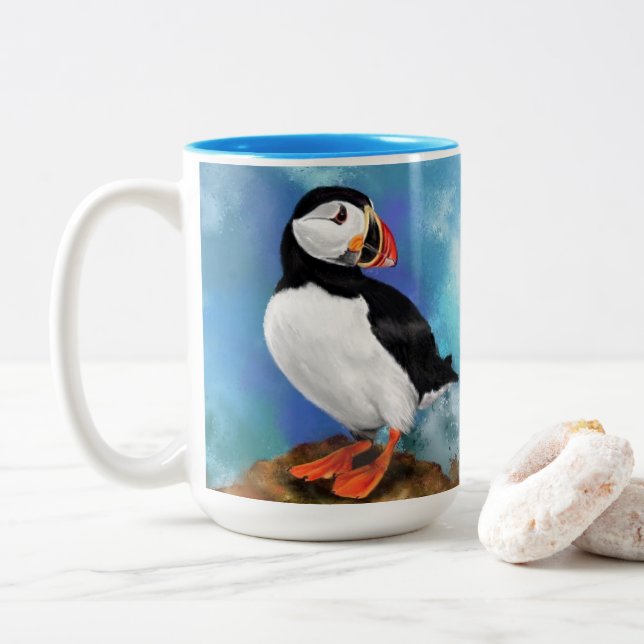 Schöne Tasse zum Puffsvogel (Mit Donut)