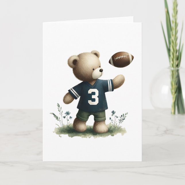 Schöne Teddy Bären Fußball Spieler Blank Gruß Karte (Vorderseite)
