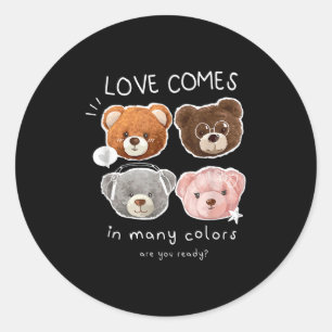 Schöne Teddy Bears Zitate der Tagesdarstellung Runder Aufkleber