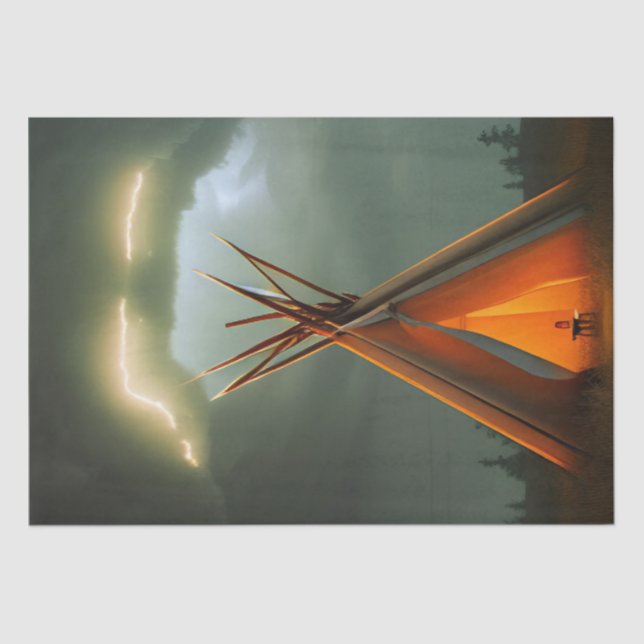 Schöne Teepe an der Nacht zum Sturm Seidenpapier (Vorderseite)