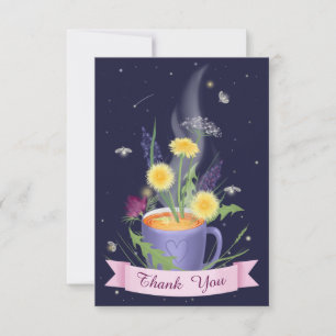 Schöne Teetasse Sommerblumen Dankeskarte