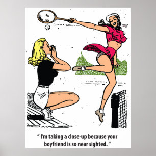 Schöne Tennisspielerin, Humor, Vintage Poster