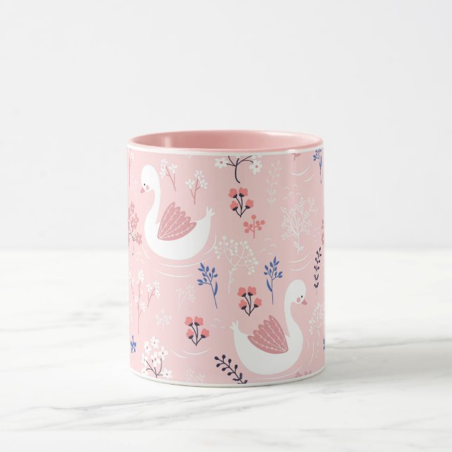 Schöne Tier-Schwanensee-Botanik-Kinder Tasse (Zentrum)