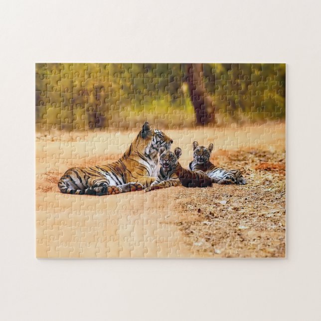 Schöne Tiger Familie, Jigsaw Puzzle (Horizontal)