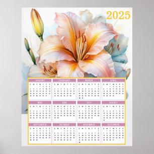 Schöne Tiger Lily 2025 Kalender Poster