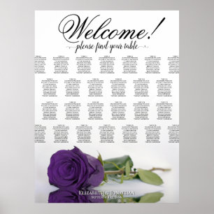 Schöne Tischdeko Royal Violette Rose Sitzordnung 3 Poster