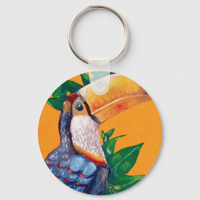 Schöne Toucan Bird Malerei Schlüsselanhänger (Vorderseite)
