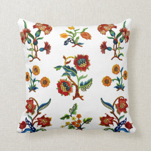 Schöne traditionelle Jacobean Crewel-Stickerei Kissen