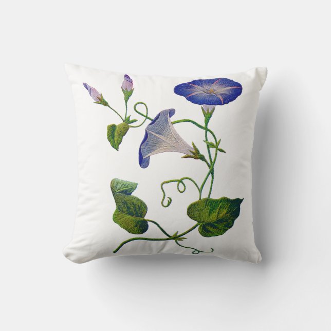 Schöne traditionelle Jacobohnen Crewel Stickerei Kissen (Vorderseite)