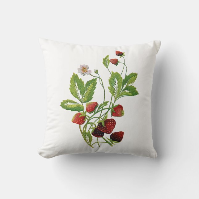 Schöne traditionelle Jacobohnen Crewel Stickerei Kissen (Vorderseite)