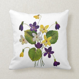 Schöne traditionelle Jacobohnen Crewel Stickerei P Kissen