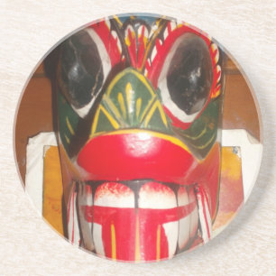 Schöne traditionelle sri-lankische Feuermasken-Kun Getränkeuntersetzer