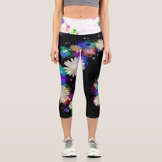 Schöne Träume Moderne Moderne Wirbel Aquarell Capri Leggings (Vorderseite)