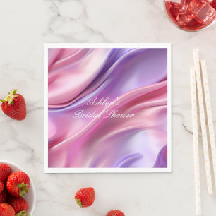 Schöne Träumerische Rosa Lila Brautparty Serviette